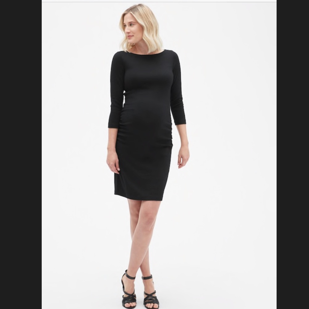 NWT GAP Maternity Modern Black Dress SZ SMALL